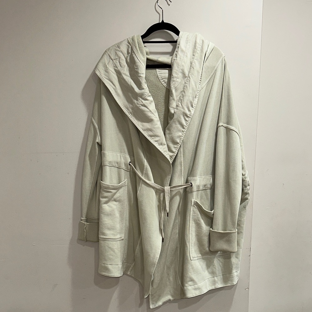 Free People  light mint Hooded Blazer